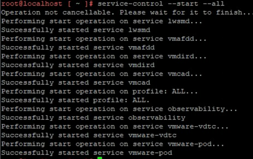 vCenter（VCSA）服务的停止，启动，重启